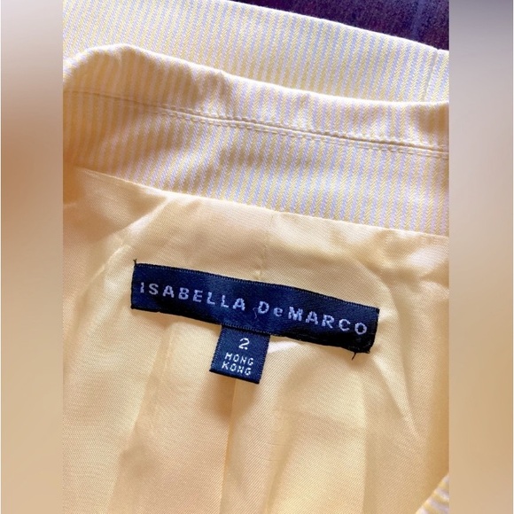 Isabella DeMarco Yellow & White Stripped Blazer Jacket. Tailored Style. - Picture 12 of 14